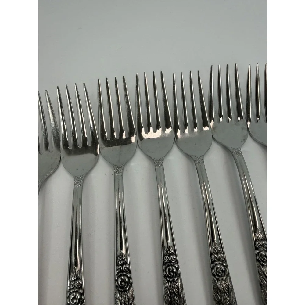 MSI Merchandise Service Versailles Pattern Stainless Steel Salad Forks Set Of 7